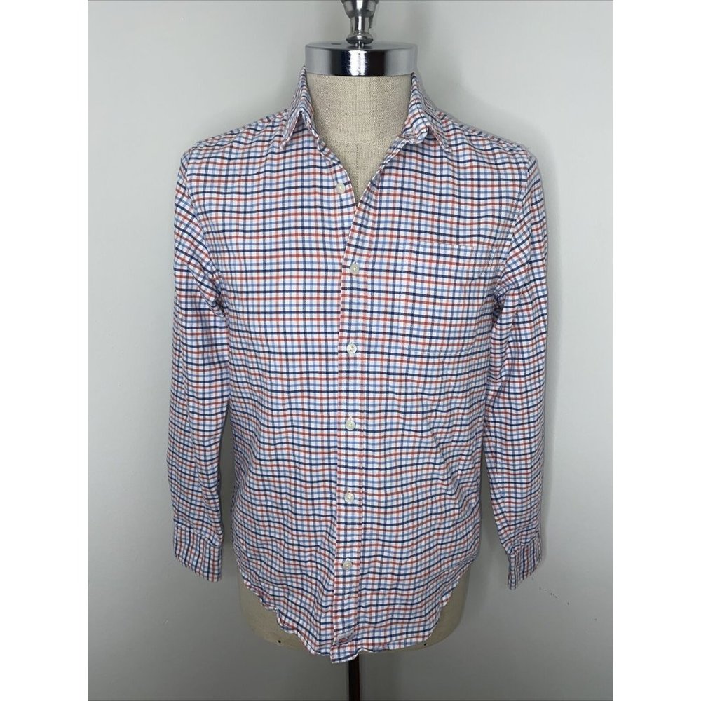 Vineyard Vines Slim Fit Murray Shirt Mens S Long Sleeve  Red White Blue Plaid